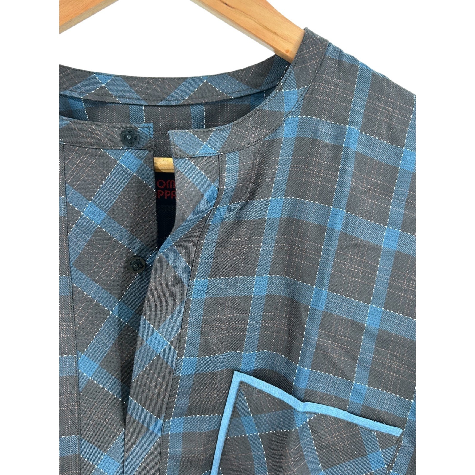 Komplete Apparel Plaid Tunic Shirt Brown Blue Check Longline Kurta Style gallery