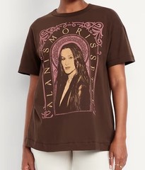 Alanis Morissette Brown Oversized Womens T Shirt Size XS Old Navy