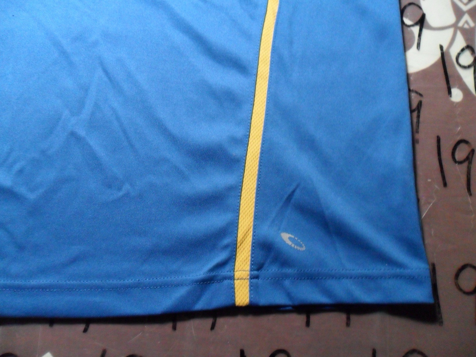 XL NWOT Tek Gear Blue and Yellow 100% Poly Athletic Shirt gallery