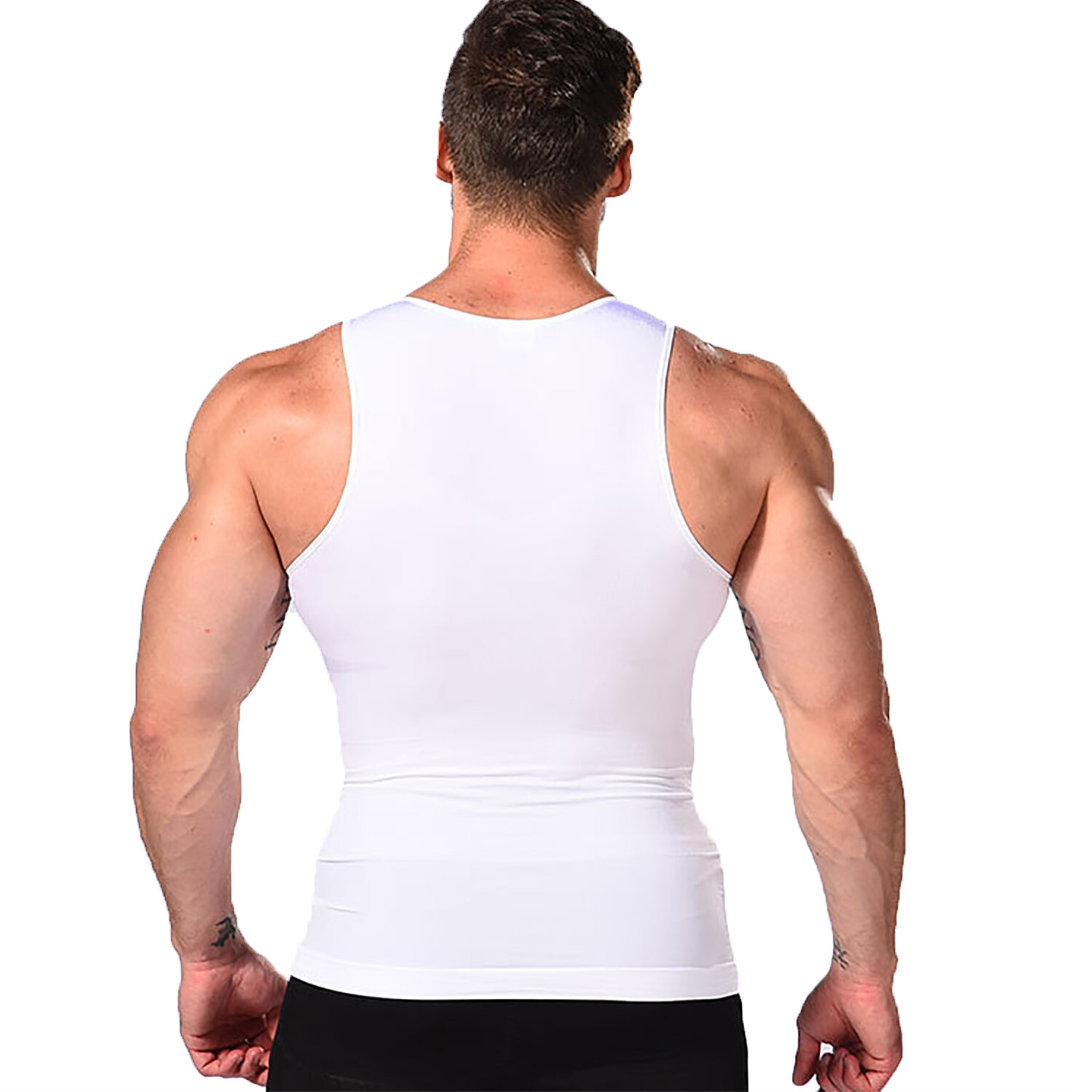 Men's Slimming Body Shaper Gynecomastia Compression Tank Top Workout Shirt Vest gallery