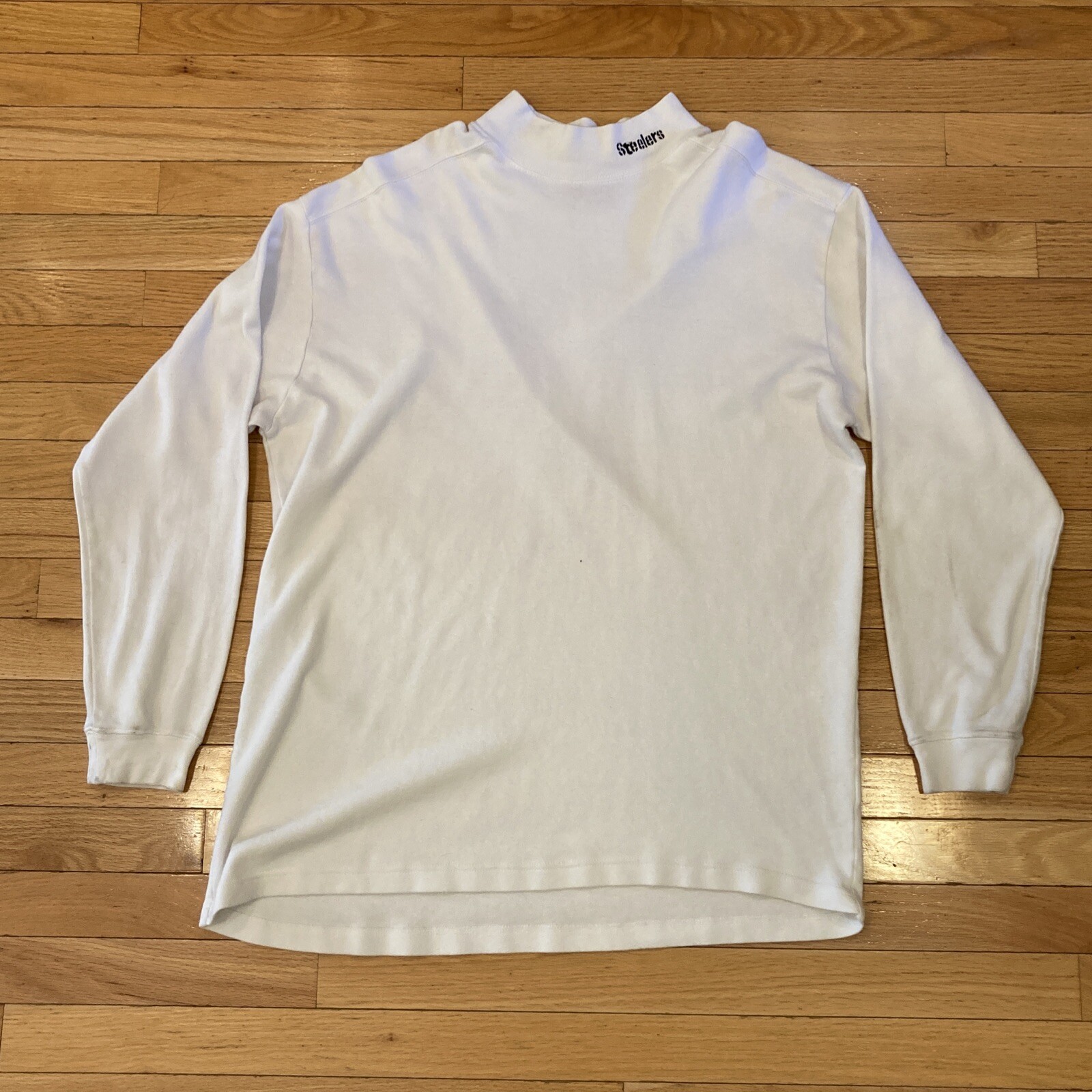 Pittsburgh Steelers Shirt Adult XL Extra Large White High Neck Long Sleeve Men gallery