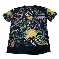 Dsquared2 Men’s Graffiti Tattoo Smoke 100% Cotton S/S T-Shirt Black • Italy • XL