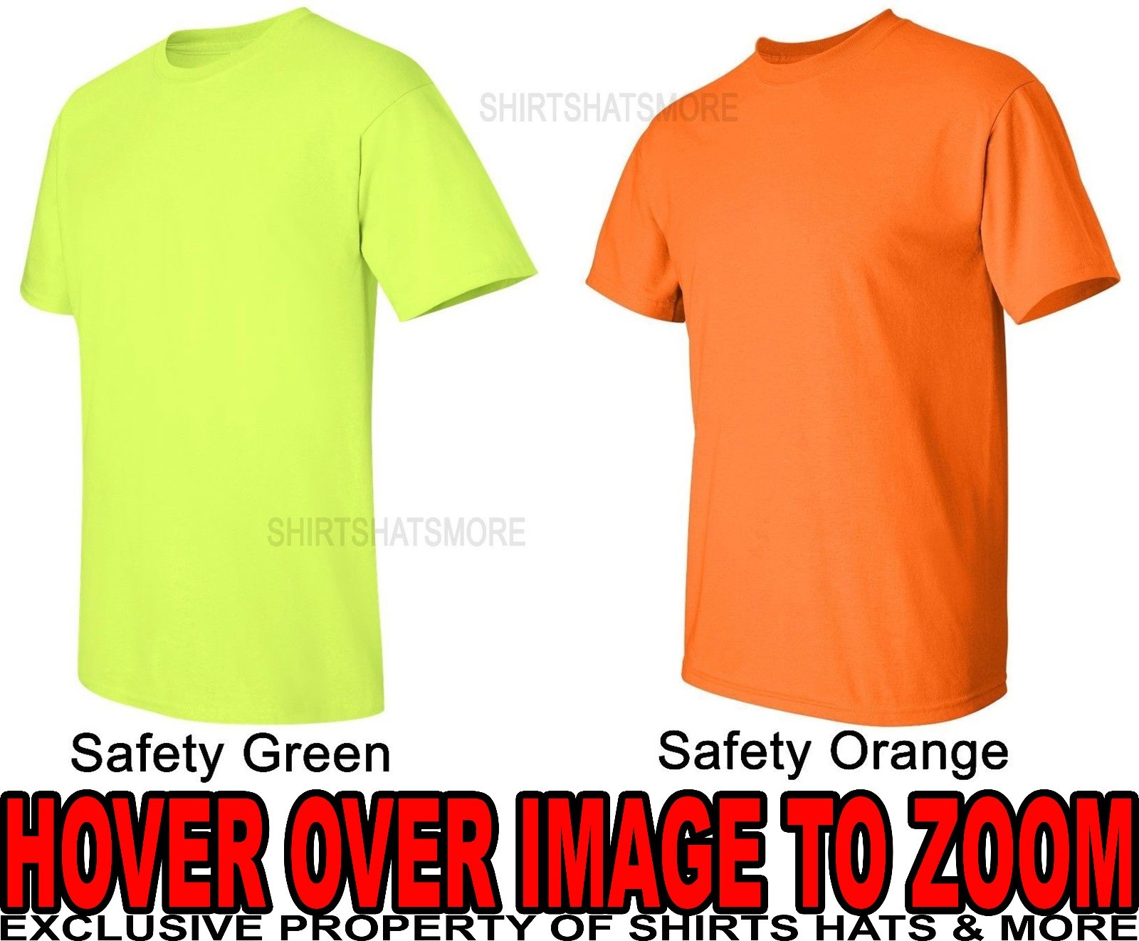 Mens T-Shirt Safety Green Orange Yellow Cotton Blend High Vis ANSI S-5XL Gildan gallery