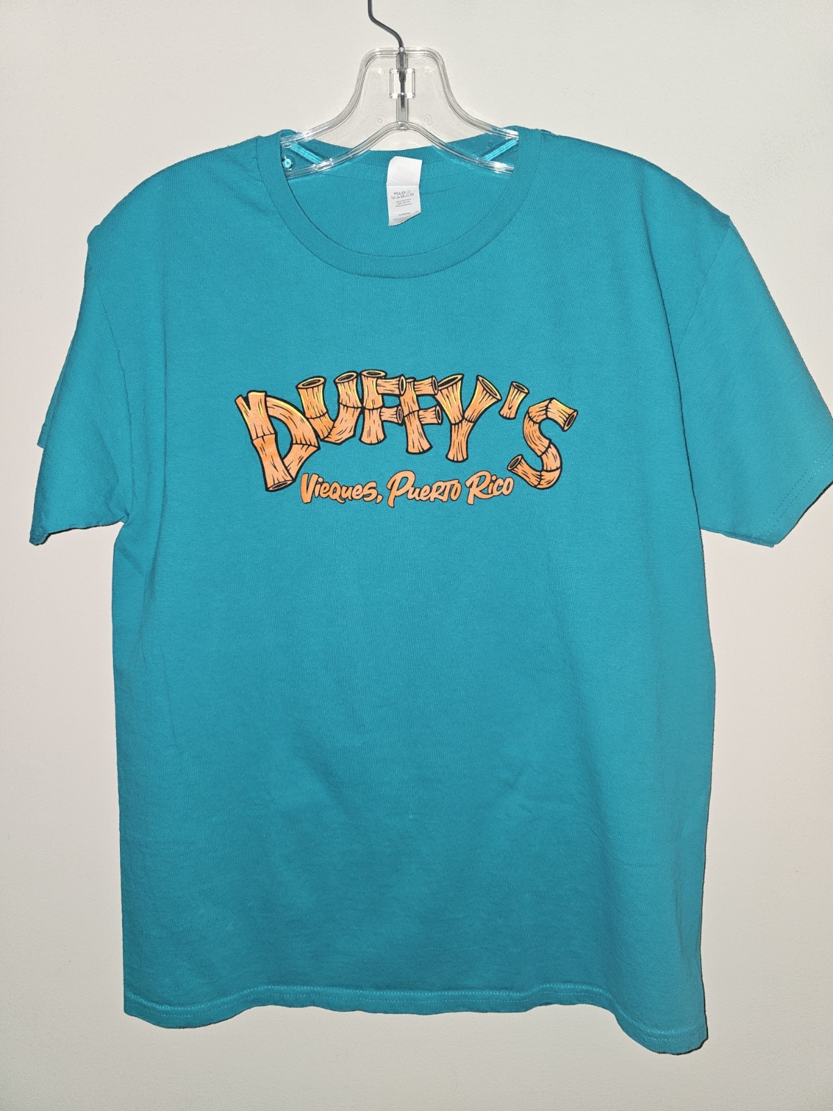 Duffys Vieques Puerto Rico Medium Mens Blue Double-sided Graphic Logo Tshirt gallery