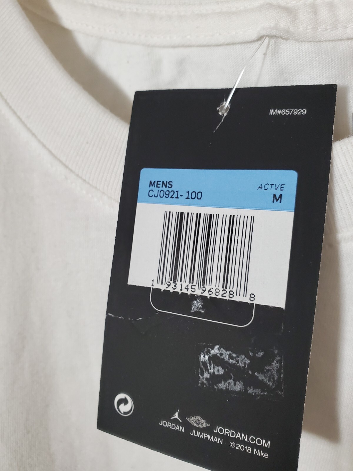 Jordan Jumpman Mens T-Shirt White Black Size M, L, and XL CJ0921-100 gallery