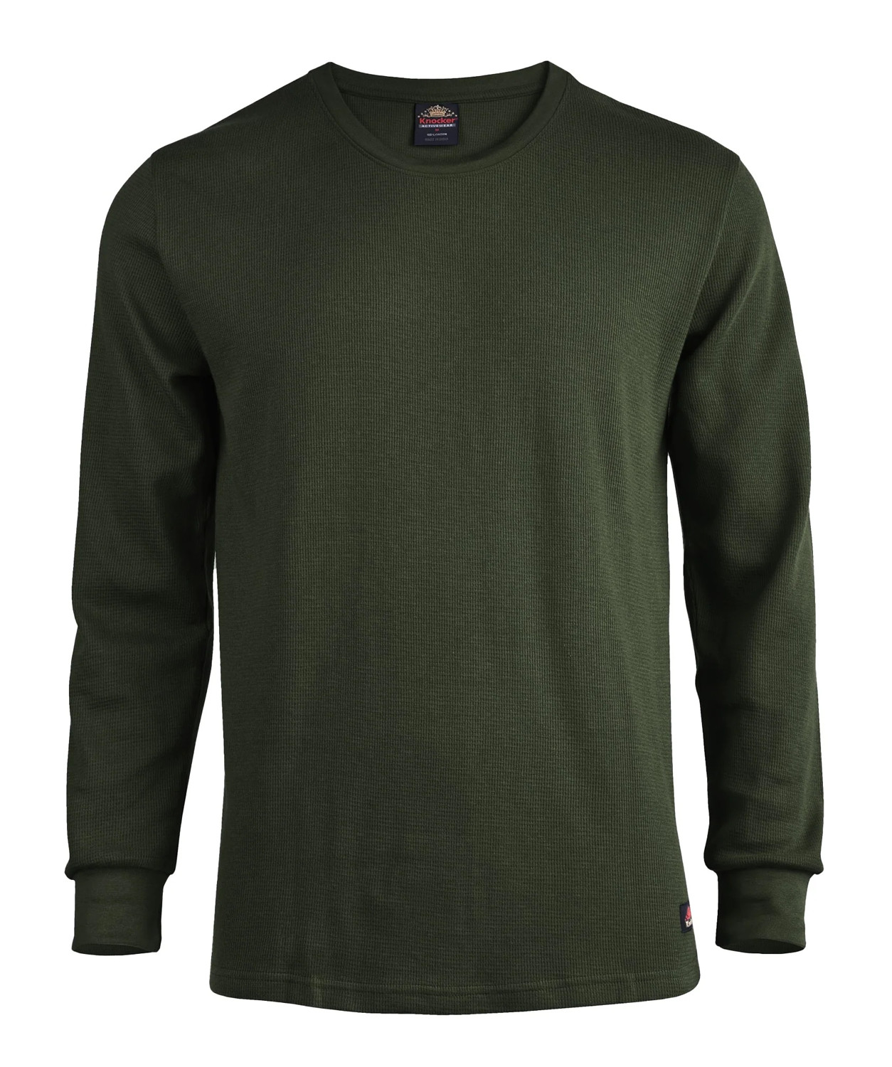 Thermal Shirt COTTON Warm Medium Weight Long Sleeve Crew Neck Waffle Men's gallery