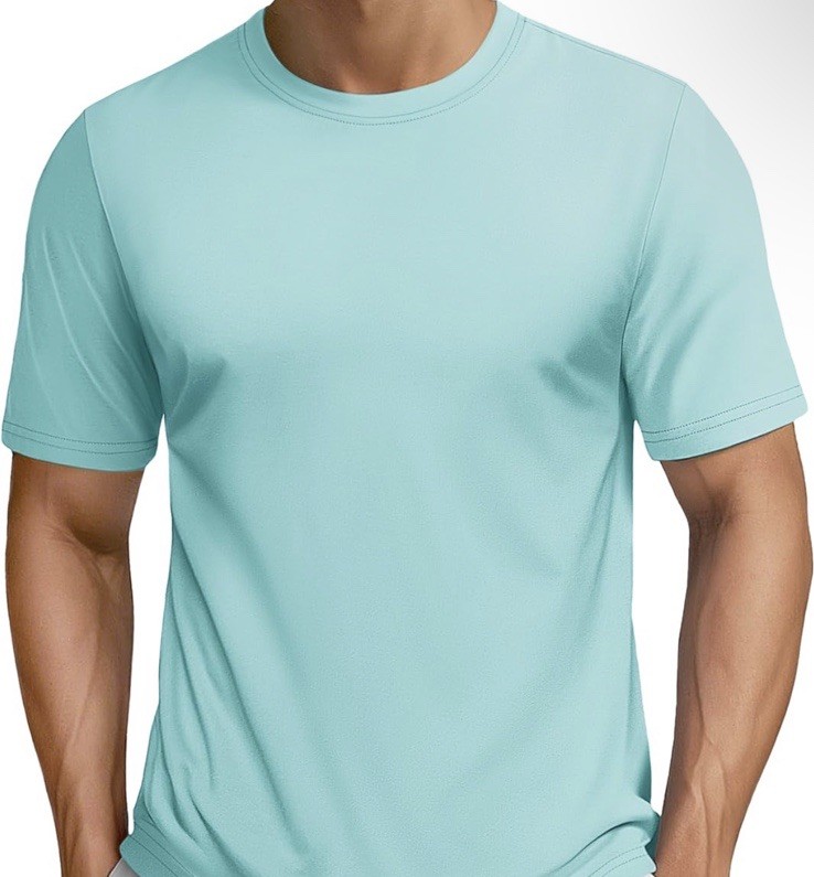 TacVasen Cotton Soft T Shirt Crew Neck Short Sleeve Light Lake Blue 2XL gallery