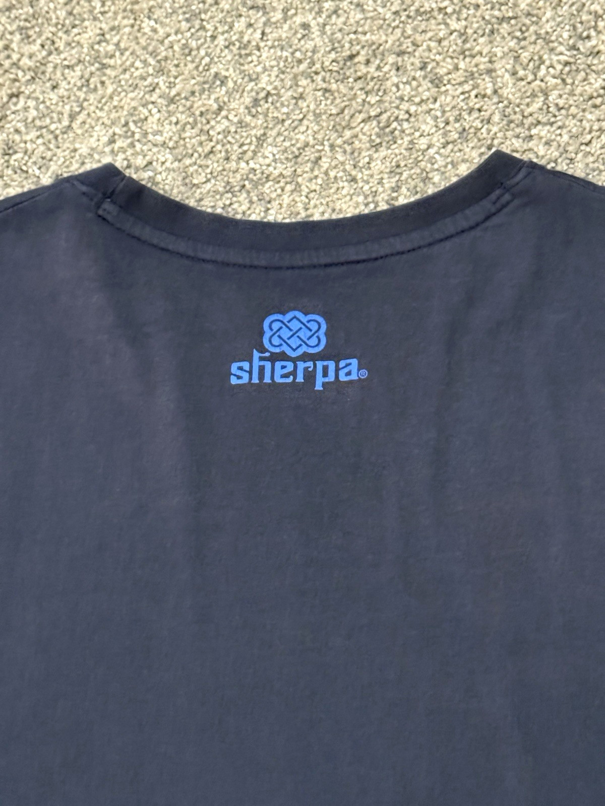 Sherpa Adventure Gear Prayer Flag Graphic T-Shirt Navy Outdoor Tee Large gallery