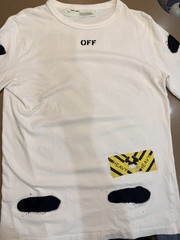 Off-White T-Shirt Tee Spray Diagonal Lines Men’s Size S Mirror 2013 Long Sleeve
