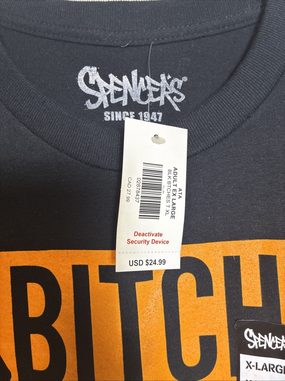 Spencers "Trippin" Graphic Print T-Shirt Mens Size XL Black Cotton NWT gallery
