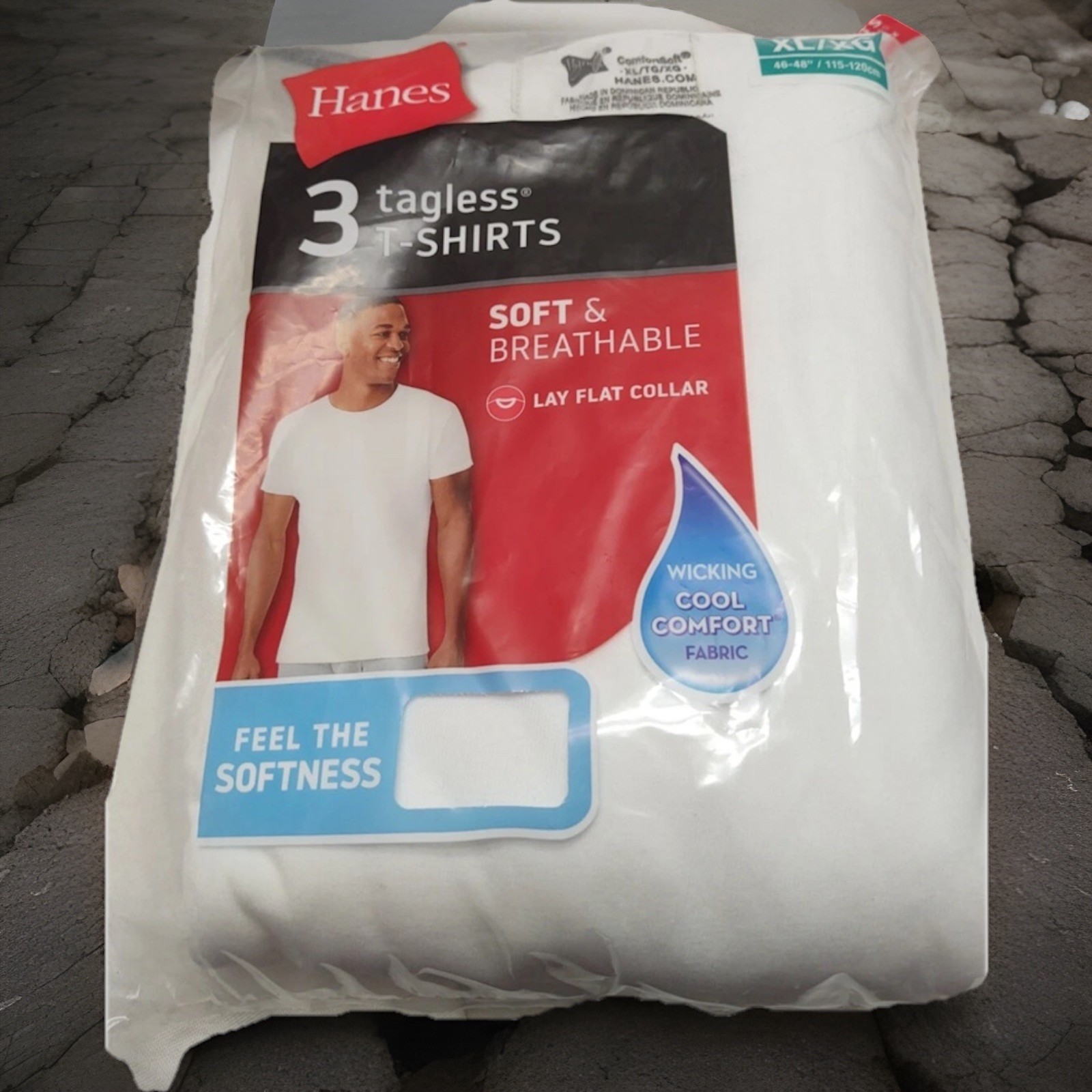 Hanes White Tagless Crew Undershirts Tshirts Mens XL White 3 Pack NWT gallery