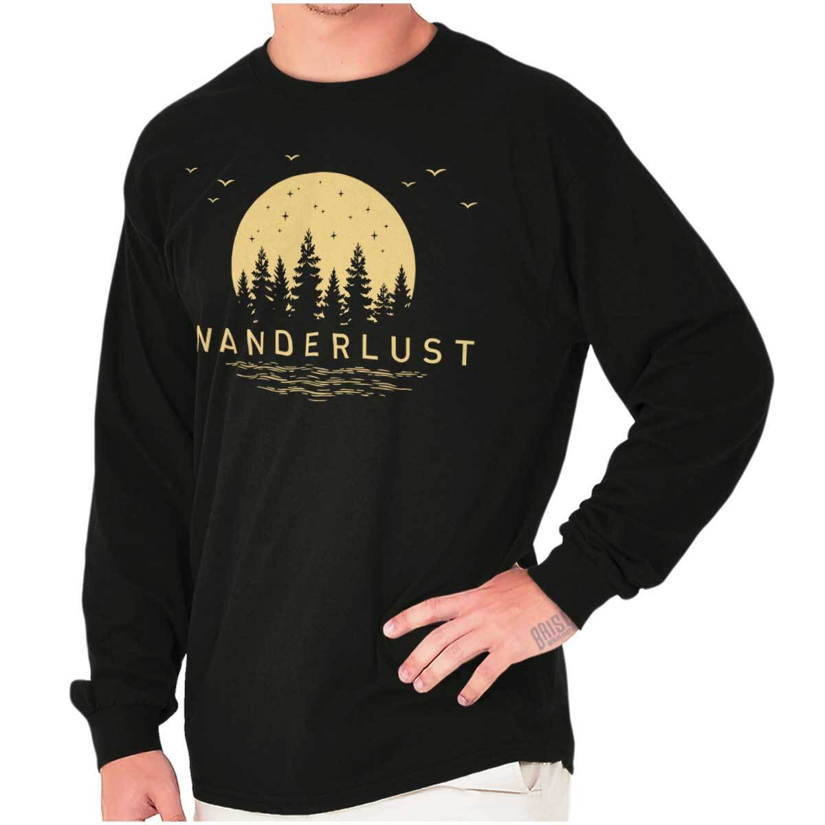 Cool Retro Outdoor Wanderlust Camping Hiking Long Sleeve Tshirt for Men or Women gallery