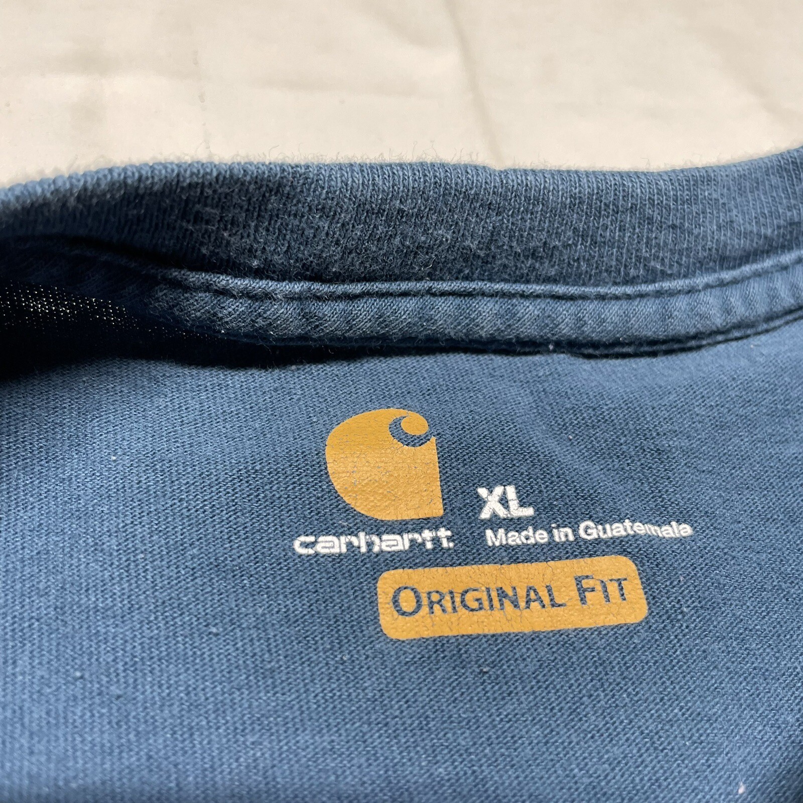 Carhartt Long Sleeve T-Shirt Mens XL Blue Pocket Logo Dad Outdoor Camping Hiking gallery