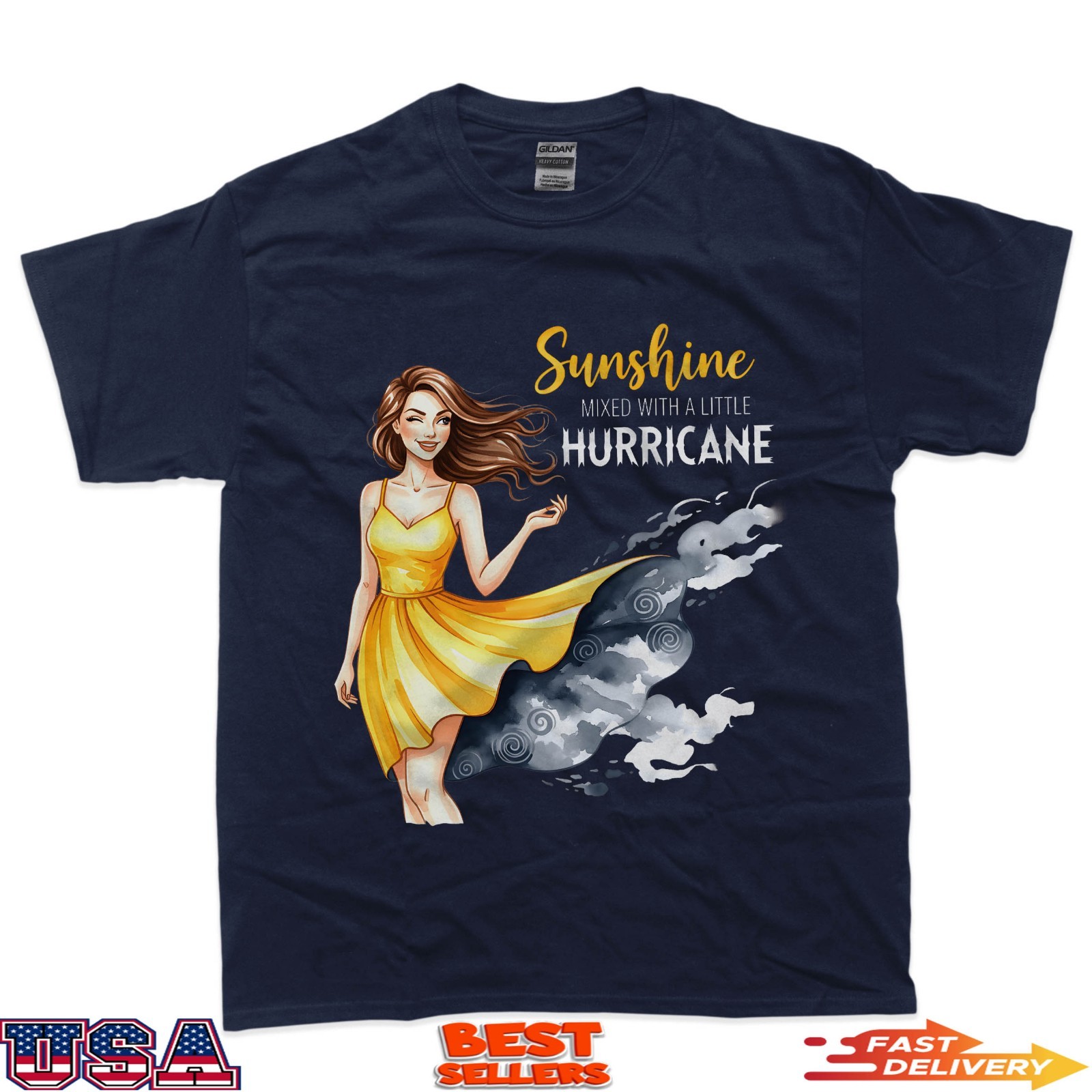 Sunshine Mixed With A Little Hurricane Confident Woman T-Shirt gallery