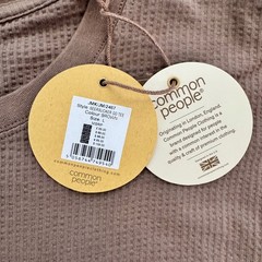 Common People Seersucker GD Tee Brown Textured Pocket Size L