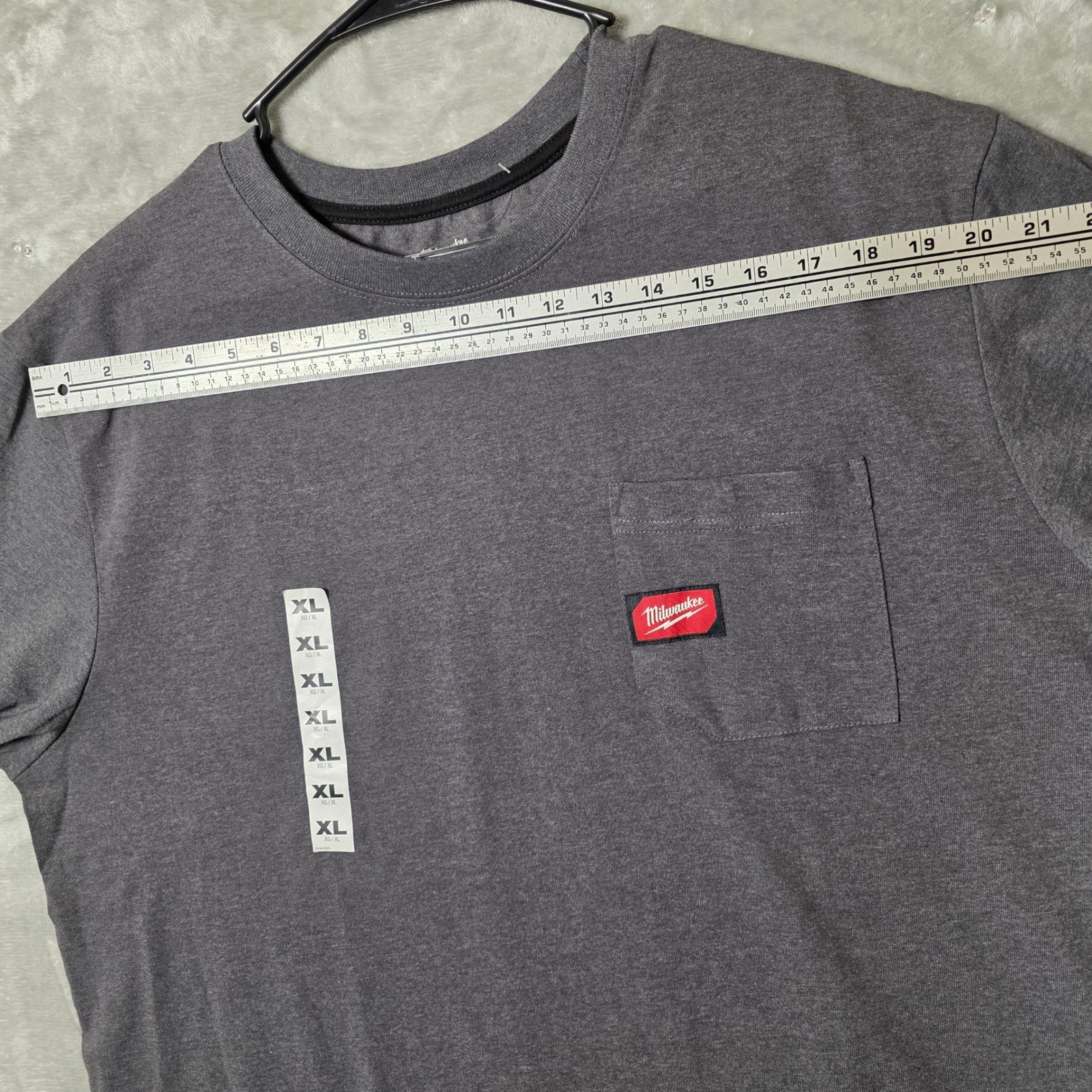 Milwaukee Pocket T-Shirt Mens XL Gray New Workwear Heavy Duty Short Sleeve gallery