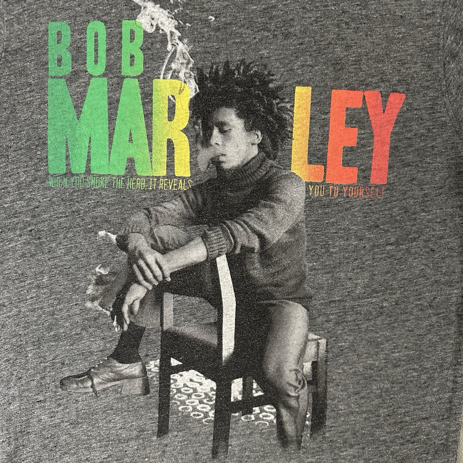 Bob Marley Smoking Weed T-shirt -Jamaica Collection Size Medium Streetwear Y2k gallery