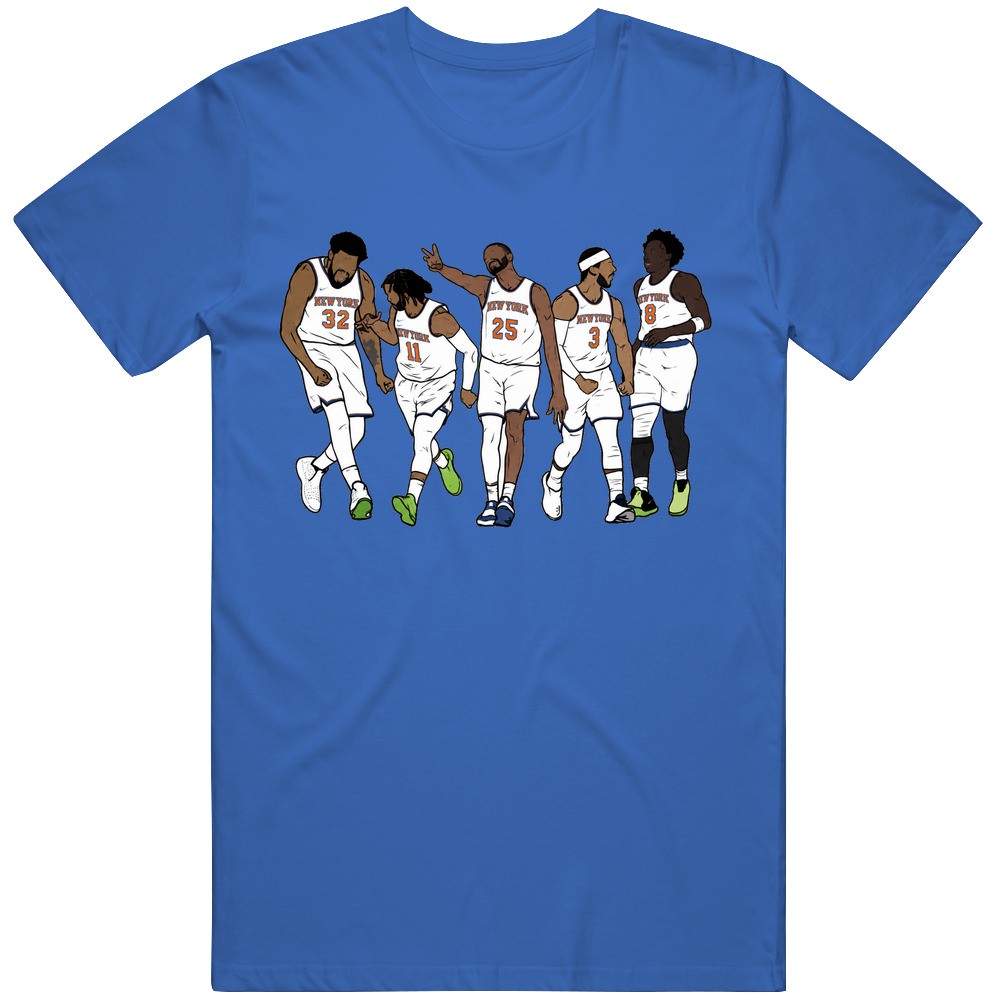 NEW YORK TRENDING Jalen Brunson KAT Og Mikal Bridges N.Y Hart T Shirt gallery