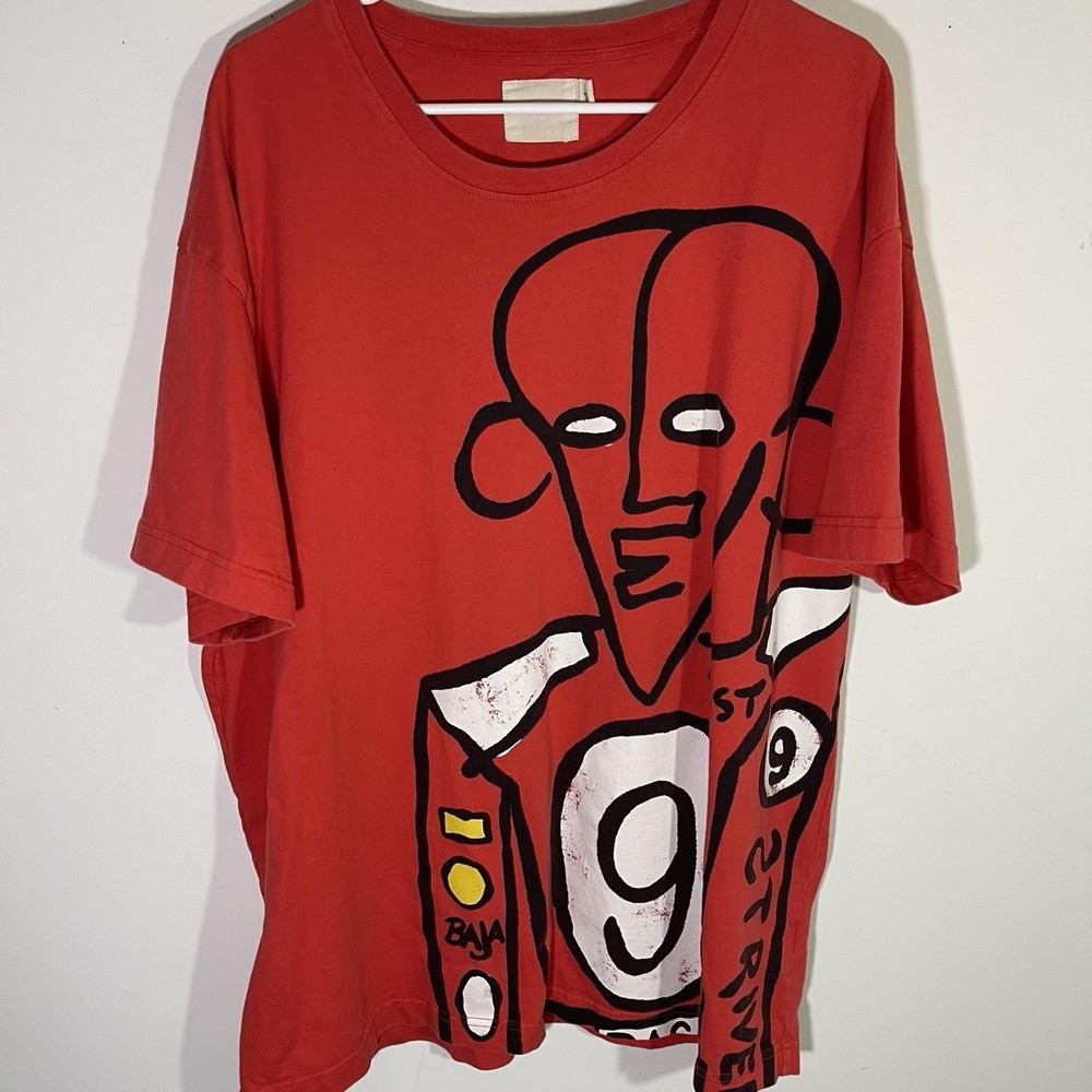 Rare Strivers Row Graphic T-Shirt Abstract Red Face 3XL Art Style Tee