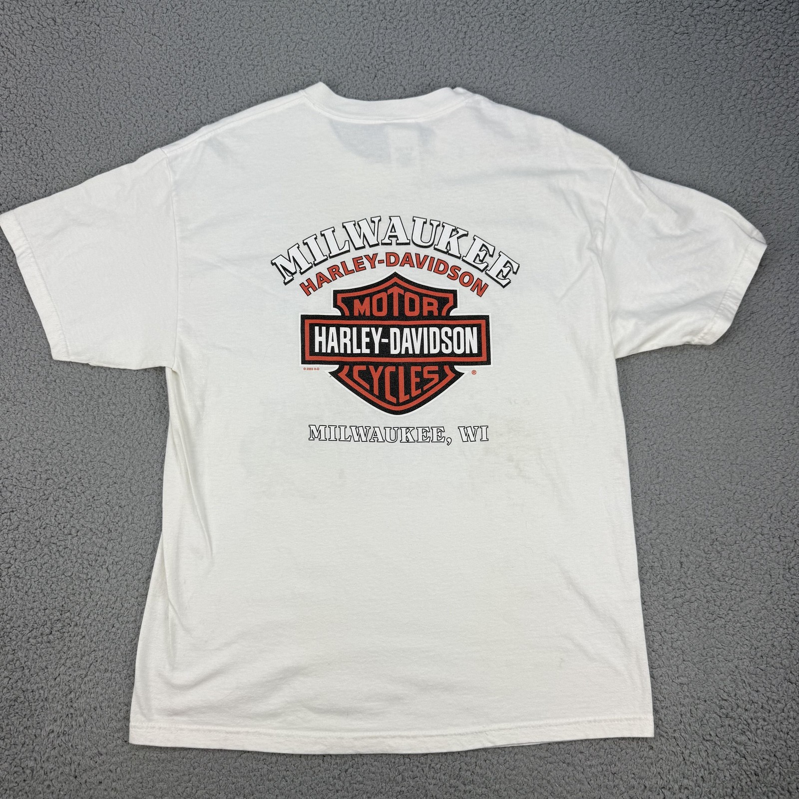 Vintage Harley-Davidson Shirt Mens Large White Milwaukee 100 Years 1903-2003 gallery