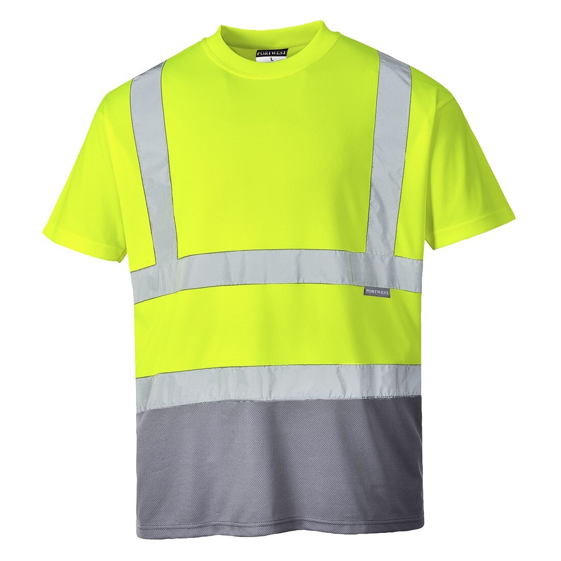Mens Hi Vis High Visibility Contrast T-Shirt Reflective Safety Security Work Top gallery