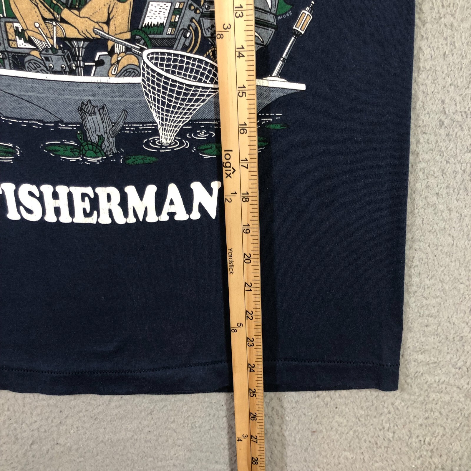 worlds greatest fisherman T Shirt Mens M blue graphic print single stitch 1990 gallery