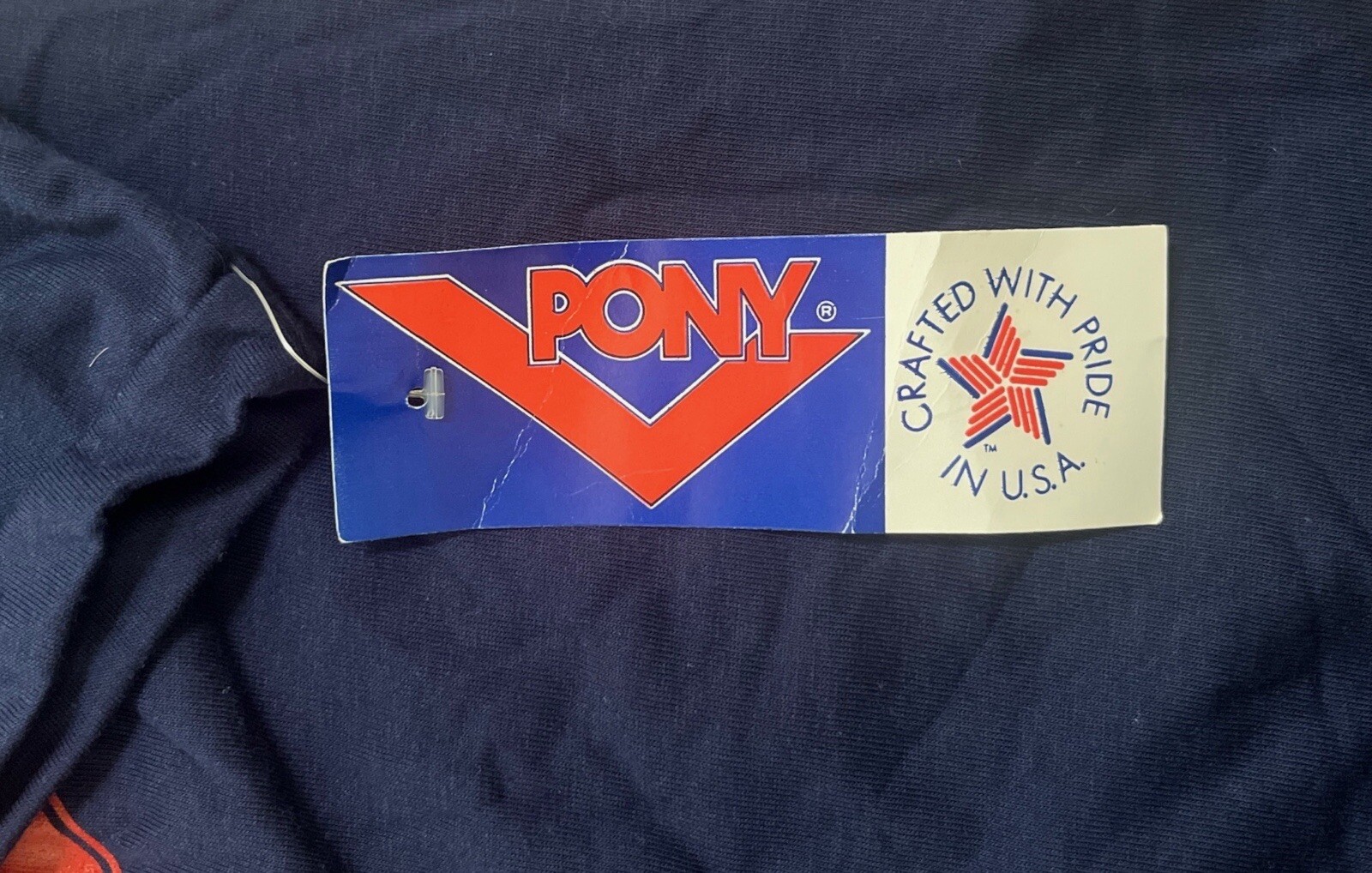 vintage PONY chevron t-shirt mens size small deadstock NWT 90s made in USA gallery
