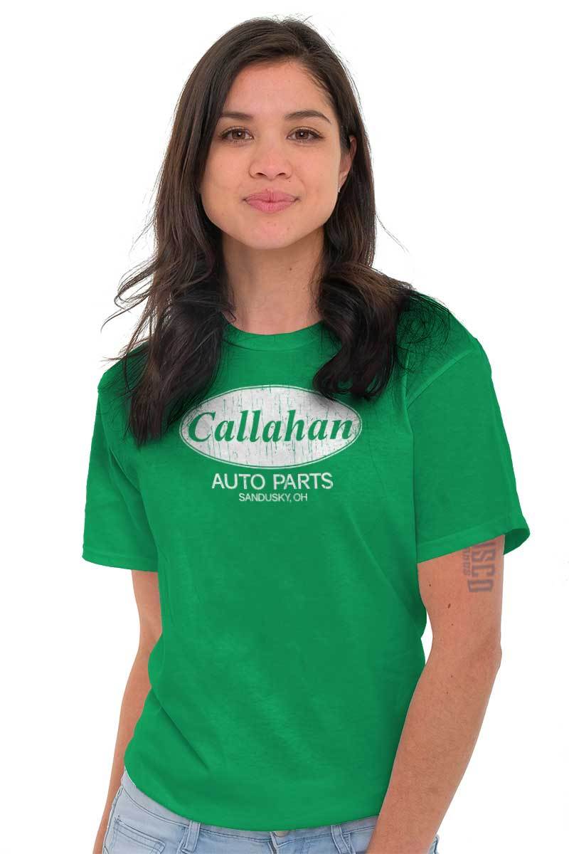 Funny Car Mechanic Gift Callahan Auto Parts Womens or Mens Crewneck T Shirt Tee gallery