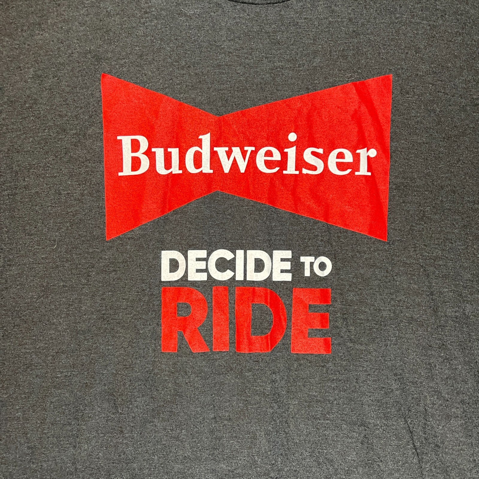 BUDWEISER Shirt Adult Extra Large Black Decide To Ride Pullover Short Sleeve Men gallery