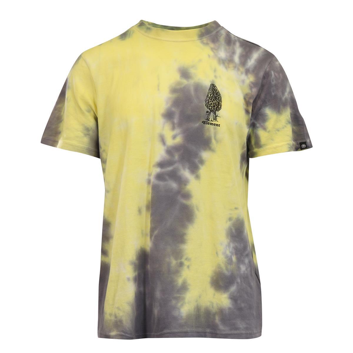 Element Men's T-Shirt Yellow Dark Grey Tie-Dye Mushroom Graphic S/S (S17) gallery