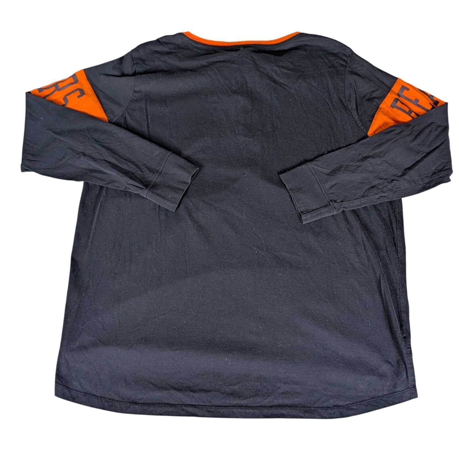 NFL Team Apparel Chicago Bears Lace Up Long Sleeve Shirt Navy Blue Orange XL gallery