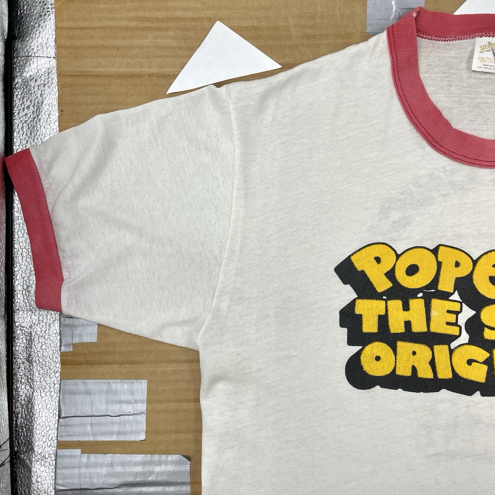 VTG 80s Popeye’s Chicken 19.75” x 27” Fast Food Promo T Shirt gallery