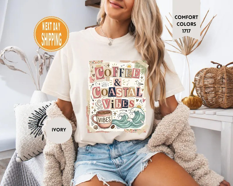Coastal Coffee Comfort Tee gallery
