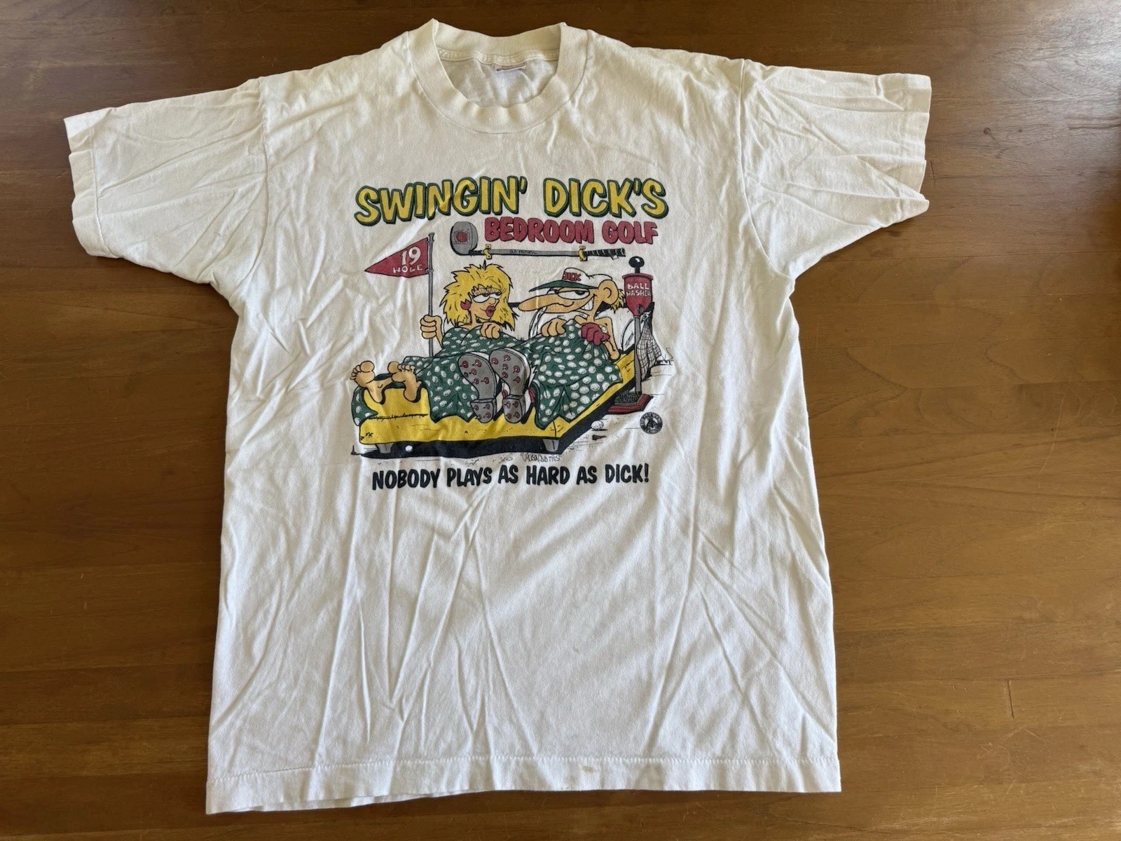 Swingin Dicks Bedroom Golf Rules Parody Single Stitch Vintage 90S T-Shirt Large