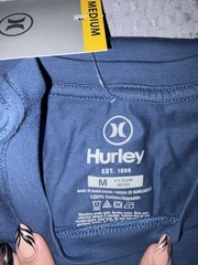 Hurley NWT Men’s Blue Graphic Logo Crew Neck Short Sleeve Cotton Knit T-Shirt M