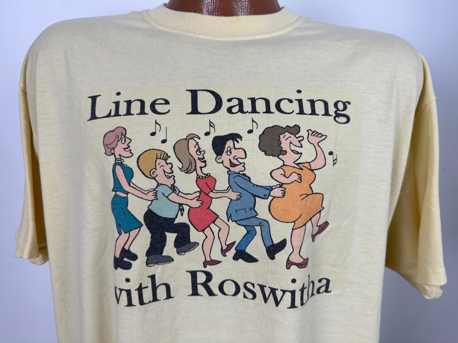 Vintage Dance Shirt XL Line Dancing With Roswitha Funny Novelty Graphic Yellow gallery