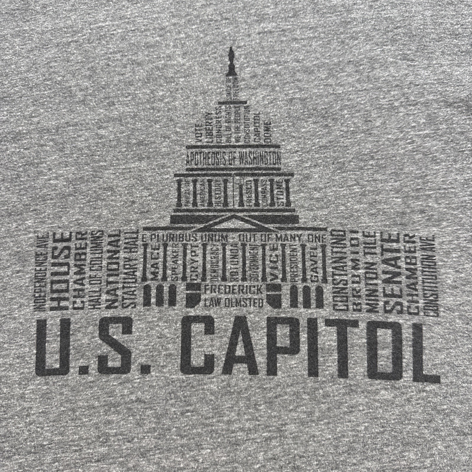 Vintage Washington DC United States Capitol Ringer Shirt Gray Rare Made In USA gallery