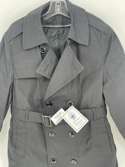 DSCP Garrison Collection Men’s All Weather Coat 38S Black Trench Made USA NWT