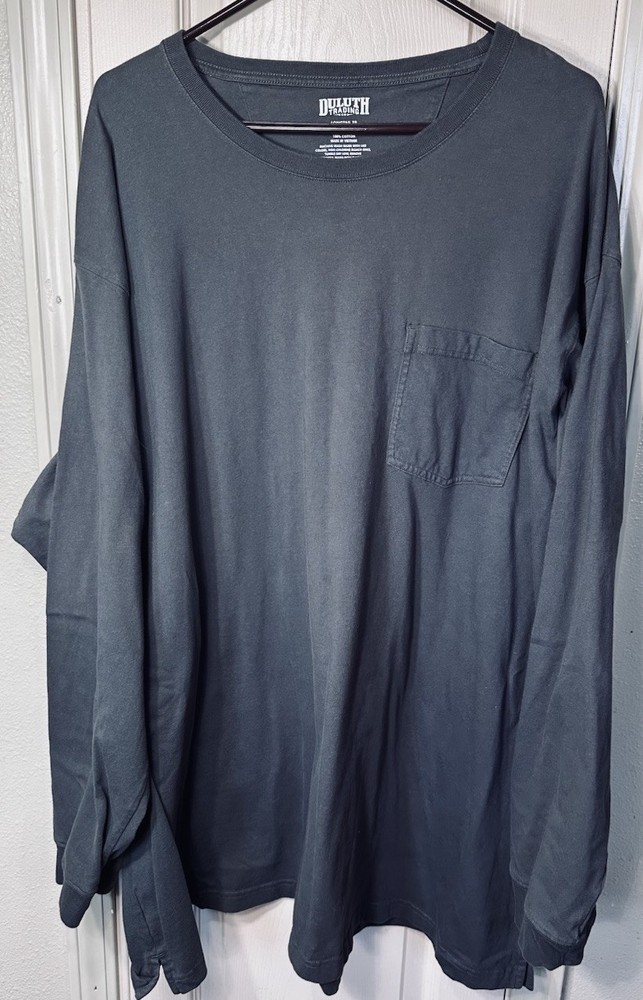 Duluth Trading Utility Pocket Tee Mens 4XL Gray Big Man Thick Long Work