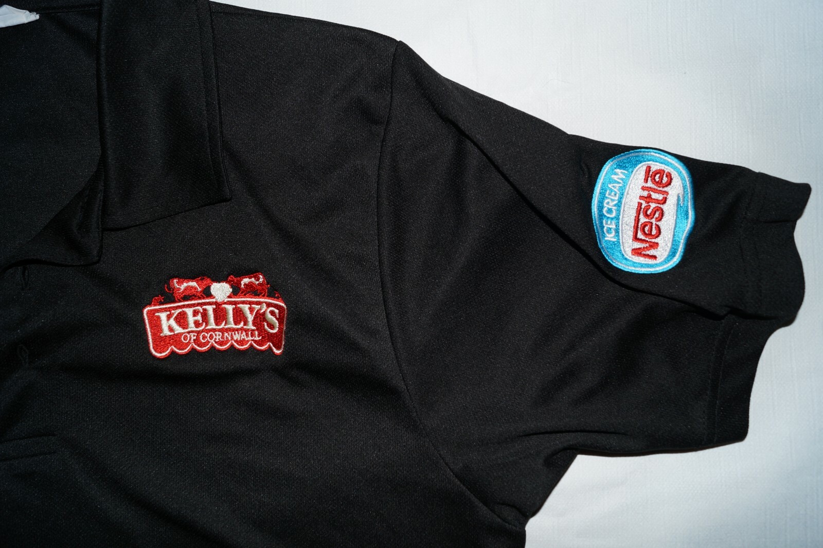 KELLY'S OF CORNWALL Mens Black t-shirt ICE CREAM Nestle Cadbury Awdis, Size M gallery