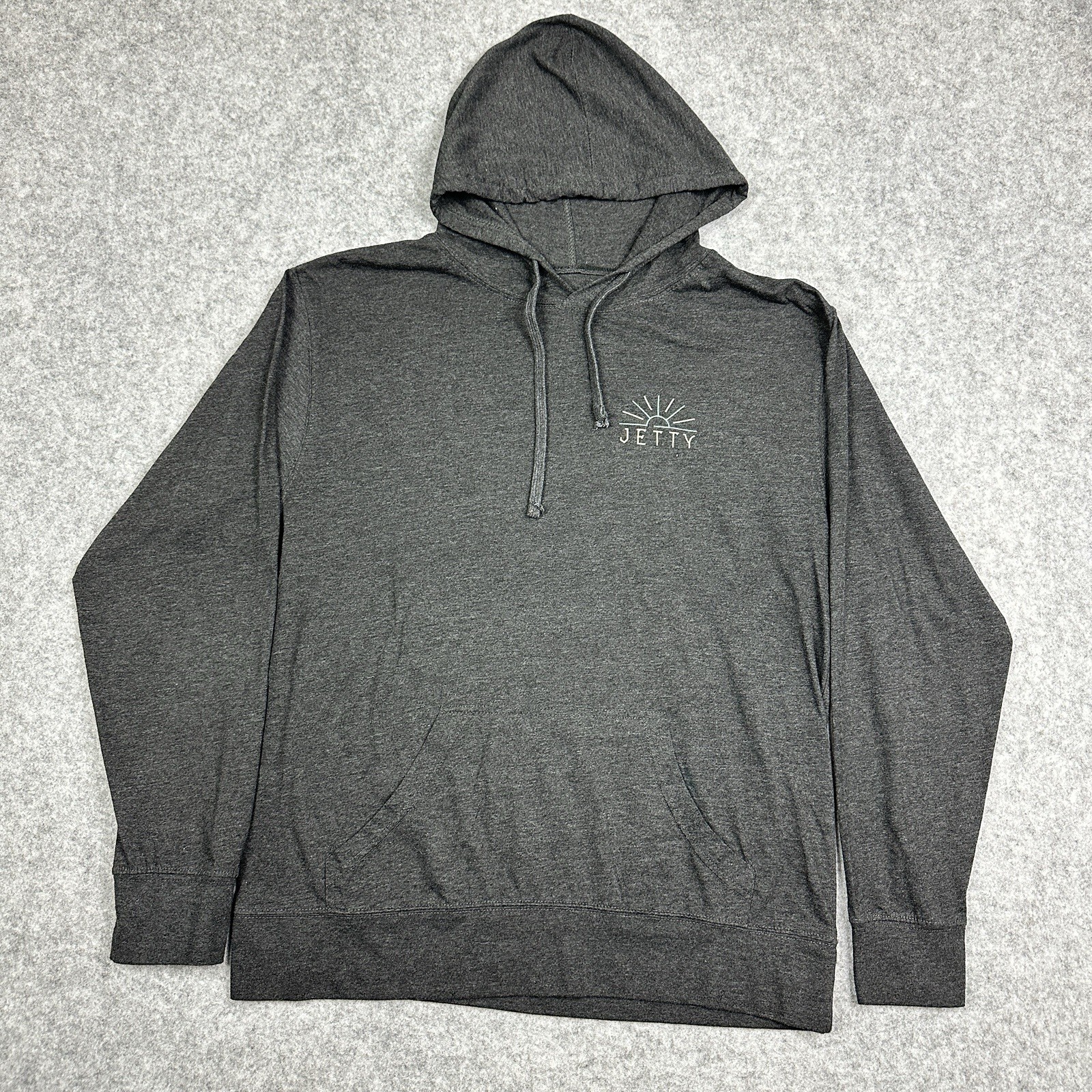 Jetty Surf Co Lightweight Jersey Hooded Pullover Mens L Graphic Kangaroo Pocket gallery