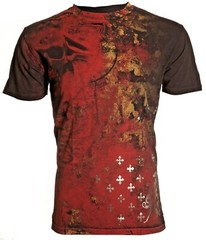 ARCHAIC by AFFLICTION Black BRASS Short Sleeve Slim Fit Y2K MMA Elite T-shirt