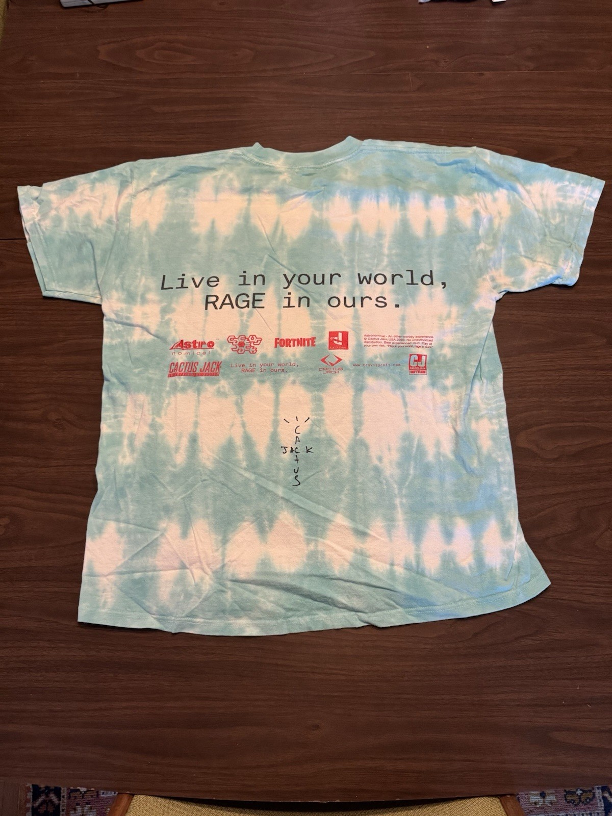 Travis Scott Fortnite Cactus Jack Smiley Face Earth Shirt Large Tie Dye gallery