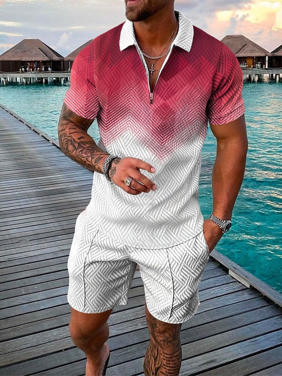 2025 Summer Mens Sweatsuit Short Sleeve T Shirts & Shorts Set 2 Piece Set Outfit gallery