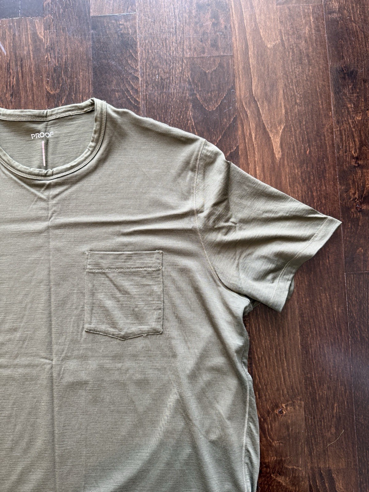 Huckberry Proof Men’s 72-Hour Merino Wool Pocket T-Shirt (Dark Olive / Size L) gallery
