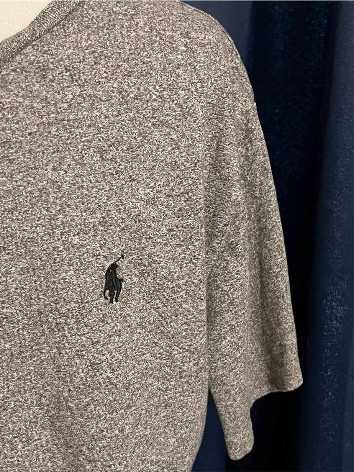 Polo Ralph Lauren Gray Heather V-Neck T-Shirt Men’s Large Black Pony Logo gallery