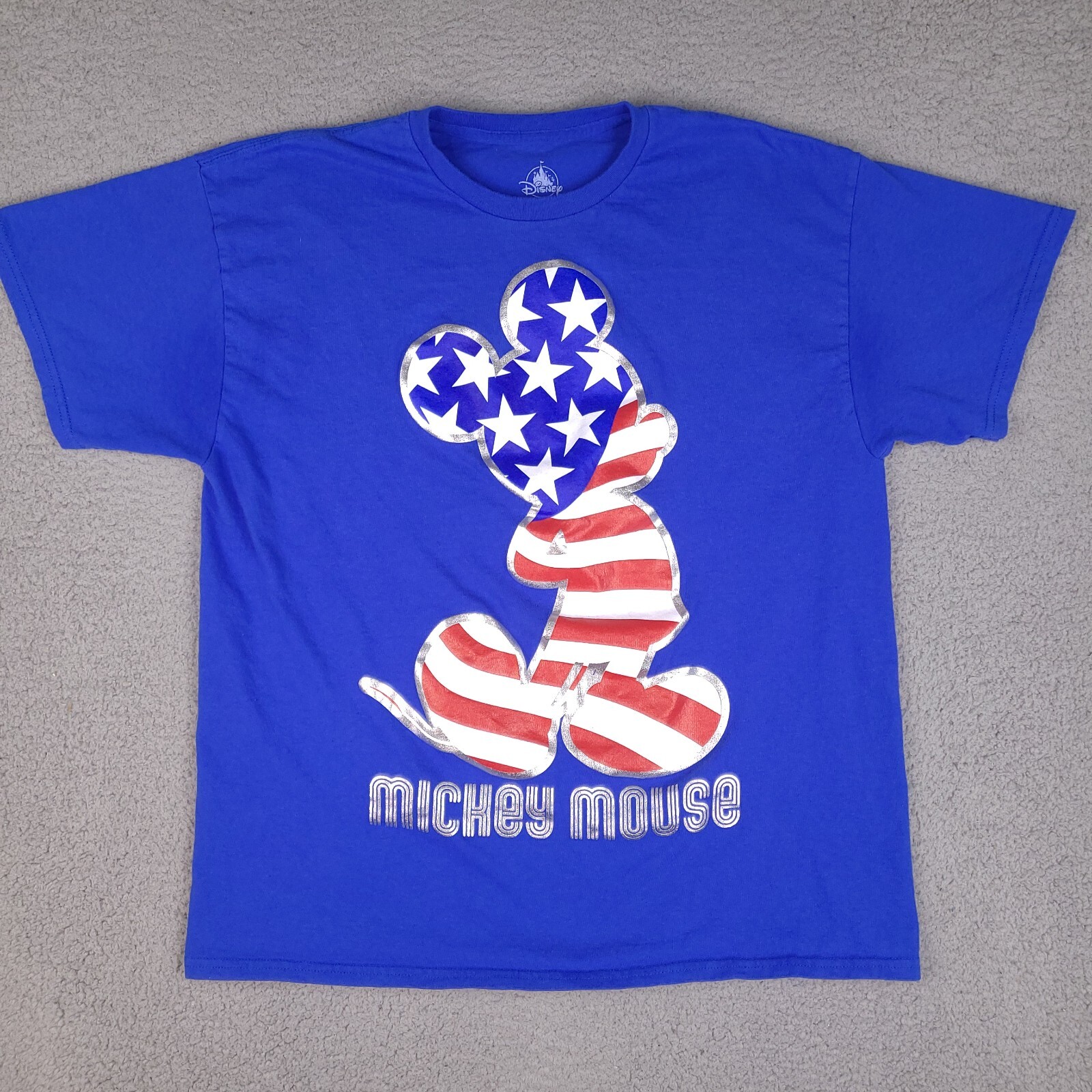 Disney T-Shirt Adult XL Blue Mickey Mouse American Flag USA gallery