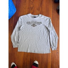 Harley-Davidson Route 66 Tulsa Oklahoma Long Sleeve T-Shirt Gray Mens XL