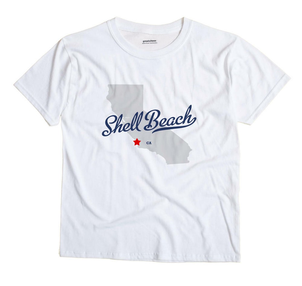 Shell Beach California CA T-Shirt MAP
