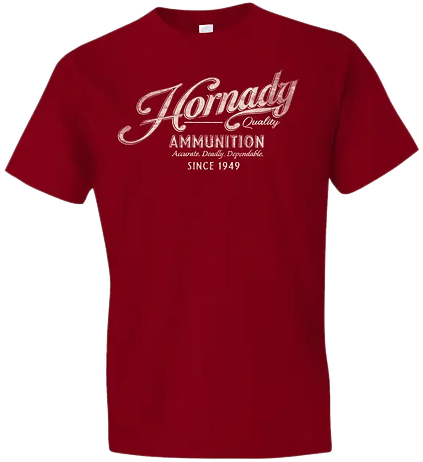 Hornady Gear 31873 Vintage Script Red Cotton Semi-Fitted T-Shirt Large